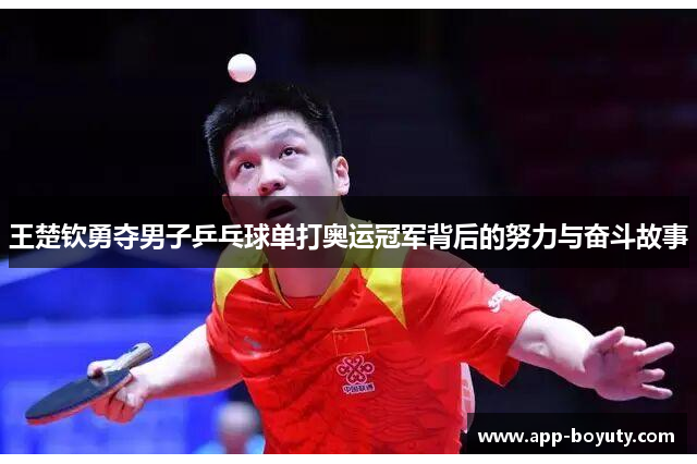 王楚钦勇夺男子乒乓球单打奥运冠军背后的努力与奋斗故事