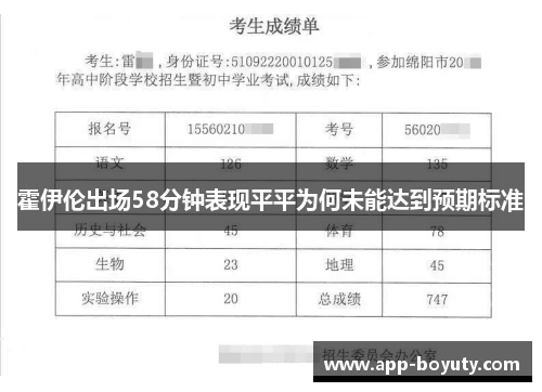 霍伊伦出场58分钟表现平平为何未能达到预期标准 霍伊伦出场58分钟表现平平为何未能达到预期标准